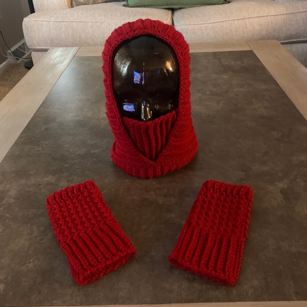 #1- Hand Crafted Hooded Cowl & Wrist Warmers